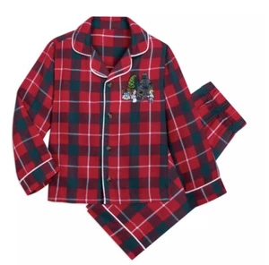 Disney Store Kids Star Wars Darth Vader Luke Leia Red Plaid PJ Set 2pc Holiday - Picture 1 of 4