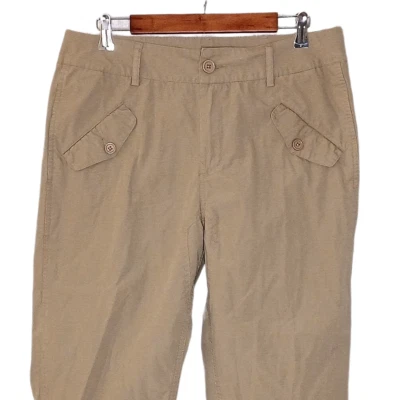 Kut from the Kloth womens 100% cotton flap ankle pants size 10 solid beige - Image 1 of 4