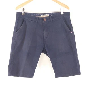Geographical Norway Mens Shorts Chino Bermuda Plageo Navy Blue Cotton Slim Fit L - Picture 1 of 8