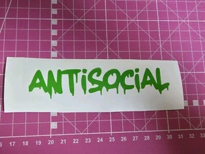 Antisocial, Funny Car Vehicle Motorbike Sticker Decal all colours - Picture 1 of 1