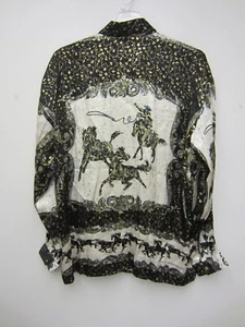 Metallic Silk by P.E.K imports Cowboy Horses Multi Color size Mens XL - Picture 1 of 23