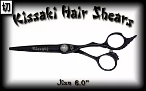 Kissaki Pro Hair Scissors 6.0" Jizo Black Titanium Hair Cutting Shears - Picture 1 of 2