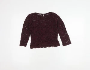 Bershka Women's Purple Lace Blouse M 3/4 Sleeve Casual - Picture 1 of 12