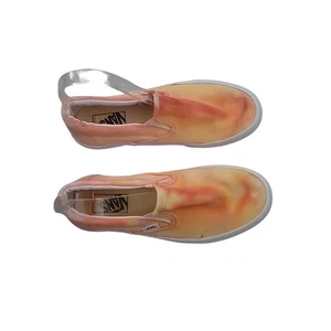 Vans Classic Slip On Sneakers Tie Dye Peach Orange White Canvas Shoes7.5 surfer - Picture 1 of 9
