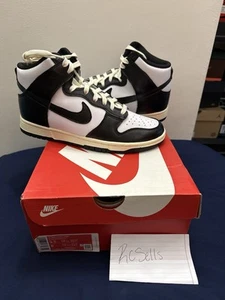 Size 9.5w - Nike Dunk High Vintage Black Women's Black white Brand New - Picture 1 of 5