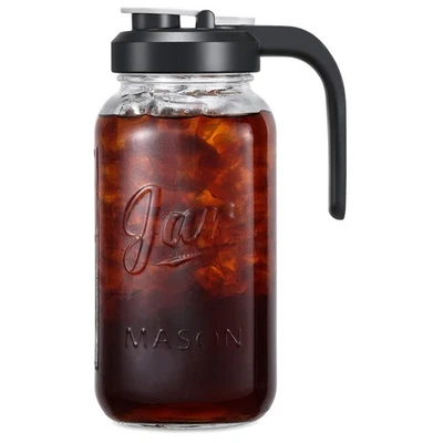 Универсальный высокопрочный кувшин для каменной кладки 64 унции с герметичной крышкой для повседневного использования - Изображение 1 из 4