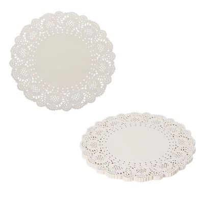Paper Doilies, Round Lace Paper Placemats, 9.5" & 100 Pack & White Foto 1 de 4