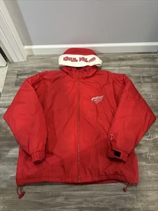 Vtg 90s Detroit Red Wings Pro Player Full Zip Jacket L Embroidered Red NHL - Picture 1 of 10