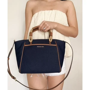 Michael Kors by Talia Umhängetasche Damen Baumwolle Canvas Tasche, jeansblau - Bild 1 von 5