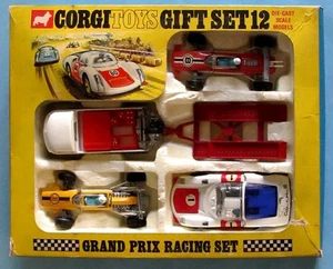 VINTAGE - CORGI TOYS GIFT SET 12 - GRAND PRIX RACING SET - BOXED - COMPLETE - Picture 1 of 23