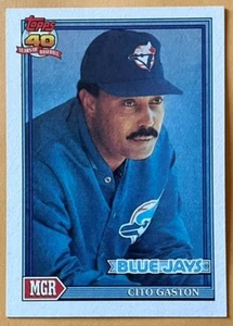 CITO GASTON, TARJETA DE GERENTE TOPPS 1991, TORONTO BLUE JAYS, ¡GENIAL! - Imagen 1 de 1