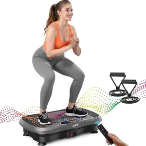 AXV Vibration Plate Fitness Platform Exercise Machine with Bands Remote - Picture 1 of 9