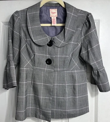 Кукла Blazer размер средний серый Y2K 90-х 2 кнопки половина рукав оборки конфеты - Изображение 1 из 4