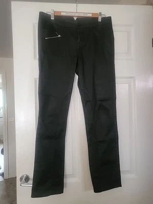 Karen Millen Ladies Black Satin Stratch. Trousers Sz12 (42 Waist) 72 Sm Length  - Image 1 of 4