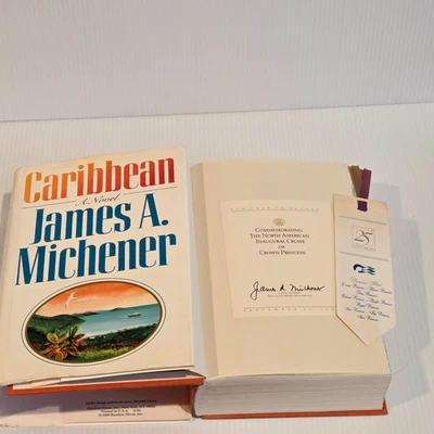Caribbean by James Michener SIGNED 3rd Printing 1989 Princess Cruises Promo Foto 1 de 4