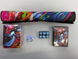 Mega Charizard X ex UPC Playmat, Deckbox, Sleeves, Dice Damage Counters, & Coin - Picture 1 of 1