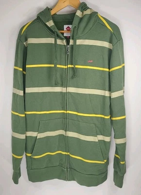 Sudadera con Capucha Foursquare Rayas Cremallera - Para Hombre Mediana - Verde Amarillo Patín... Foto 1 de 4