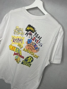 Nickelodeon Shirt Mens Medium  White Ren And Stompy Rugrats Hey Arnold - Picture 1 of 6