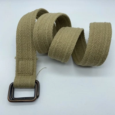 Cinturón anillo en D beige caqui sin marca para hombre talla 26 de extremo a extremo 39" Foto 1 de 4