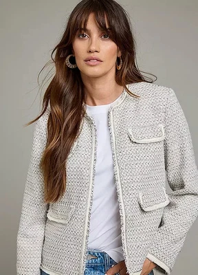 Giacca Corto Boucle Freemans Grigia Taglia UK 16 - Immagine 1 di 2