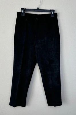 Vintage Brandon Thomas Suede Leather Black Lined Pants Women’s Size 6 petite - Изображение 1 из 4