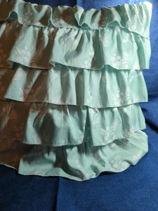 Light Green And White Ruffle Pillow - Picture 1 of 4