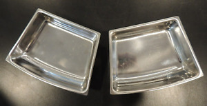 Gense Sweden Stainless 18-8 Vintage Silver Color Trays Bowls x2