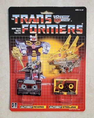 TRANSFORMERS G1 REWIND & STEELJAW IN US MOSC RARE! AUTOBOT BLASTER CASSETTES TOY - Image 1 of 3