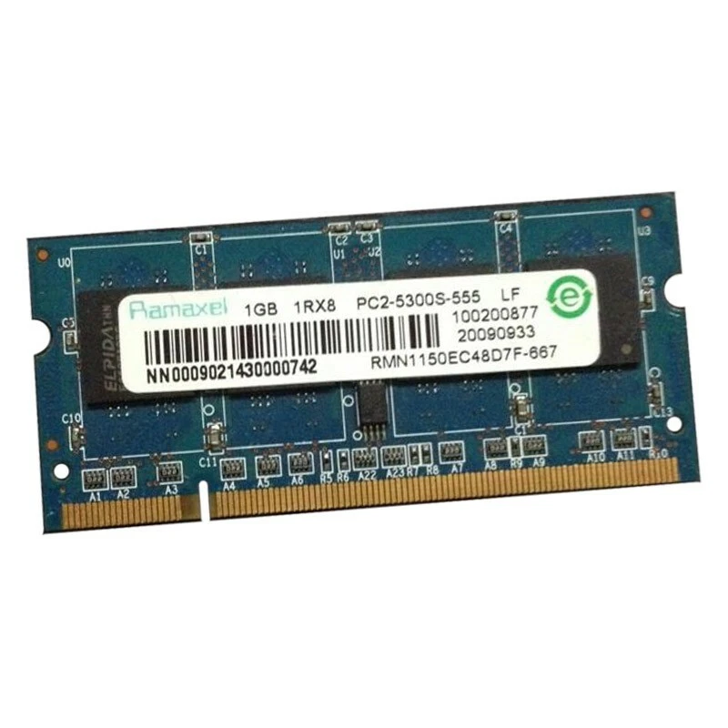 1Go RAM PC Portable SODIMM RAMAXEL RMN1150EC48D7F PC2-5300U DDR2 667MHz CL5 - Photo 1/1