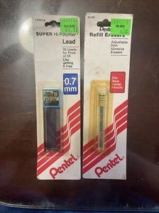Vintage New Old Stock Pentel 0.7mm Lead And Pentel Refill Erasers - Picture 1 of 2