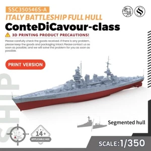 Kit Modelo Militar SSMODEL 1/350 Italia ConteDiCavour-class Acorazado Casco Completo - Imagen 1 de 10