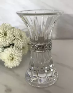 Vintage Crystal Bow Tie Style Shot Glass With Faux Silver Band - Bild 1 von 1