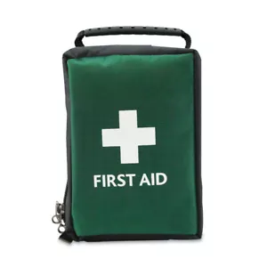 LEERE ERSTE HILFE KIT TASCHE MIT FÄCHERN - KLEIN - GRÜN - 14 cm x 11 cm x 8 cm - Bild 1 von 3