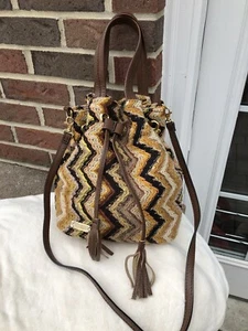 Stella Rich unique women’s bag purse knit leather Shoulder Bag brown - Picture 1 of 7