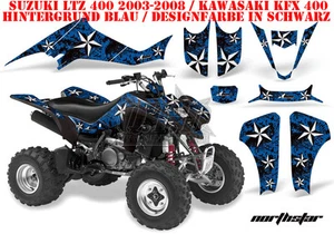 KIT GRÁFICO DE DECORACIÓN DE CARRERAS AMR ATV SUZUKI LTZ 400 Y KAWASAKI KFX 400 NORTHSTAR B - Imagen 1 de 9