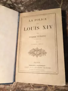 La Police Sous Louis XIV, Pierre Clement -1866 -Hardcover Marble Boards French - Picture 1 of 15