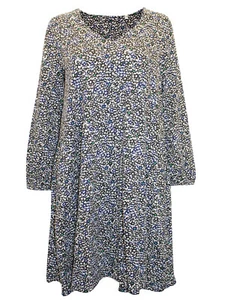 Ex-Seasalt Dress Wave Wing Ditsy Silhouette Onyx BLACK Jersey Sizes 10 to 24 - Picture 1 of 3