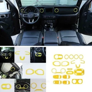 For Jeep Wrangler JL 4DR 2018-21 Yellow Car Interior Decoration Full Set Cover - Picture 1 of 12