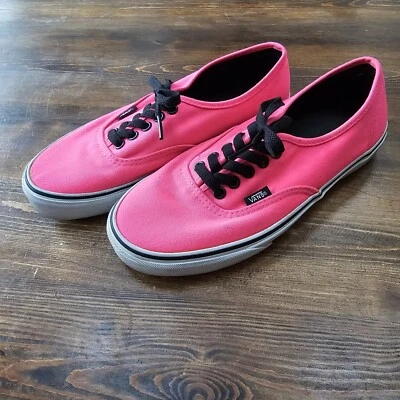 VANS со стены мужской 7 женщин 8,5 холст розовый Lowtop туфли T375 EUC коньков - Изображение 1 из 4