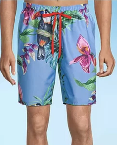 Oasis Swim Trunks Men’s 3XLT Blue Tropical Mesh Lining Board Pockets Shorts - Picture 1 of 8