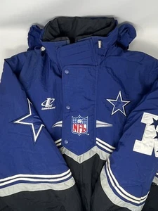 Vintage 1990s Dallas Cowboys NFL Logo Athletic Hooded Jacket (L) - Picture 1 of 7