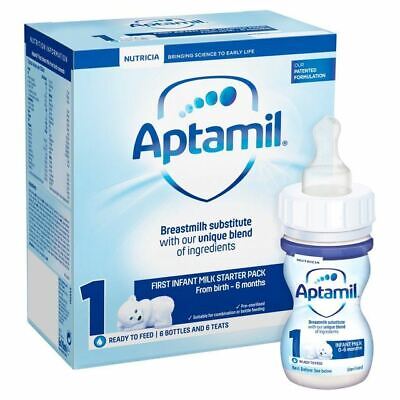 Aptamil First Infant Milk Starter Pack - 6 Bottles And Teats • 15.57€