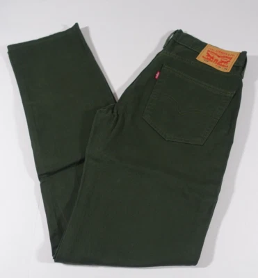 Pantalones de mezclilla Levis 514 para hombre 30x34 pierna recta elásticos se sienta debajo de la cintura color verde nuevos con etiquetas Foto 1 de 4