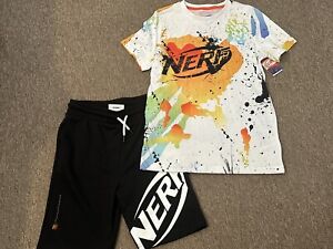 Boys Nerf T-shirt And Shorts Set Age 10-11 Short Sleeve Summer Jersey Casual