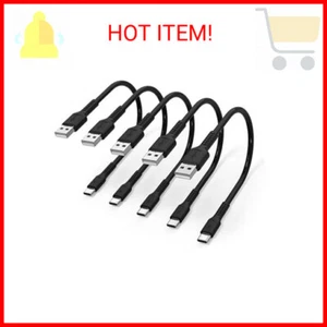 6 inch Short Fast Charging Cord, 5 Pack Durable USB A to USB Type C 3A Cable for - Picture 1 of 2