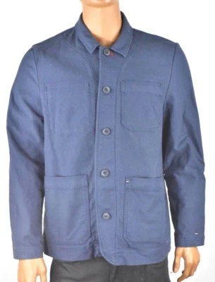 Tommy Hilfiger Mens Navy Blue Coat Jacket L New Buttons Pockets Casual $149 - Image 1 of 4