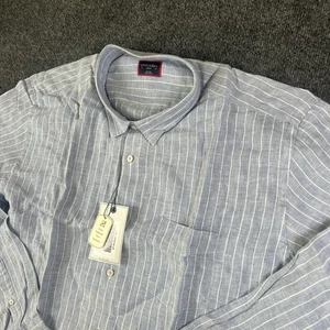 UNTUCKit Linen Wrinkle Free Blue White Stripe L/S Shirt 3XL Classic Fit NWT - Picture 1 of 12