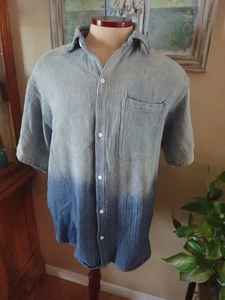AYWTER Blue Denim Like Colorfade Kurzarm Hemd Jacke Gr. M Heavyweight - Bild 1 von 5