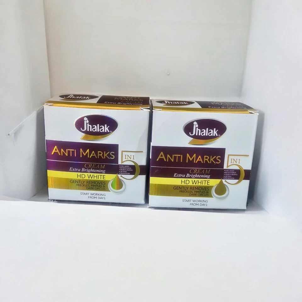 Jhalak Anti Marks Extra Brightening HD White Face Cream 30g (Result from day 1)