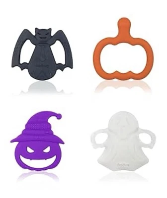 Paquete de 4 juguetes de silicona para dentición de bebé Anditoy de Halloween, cómodos juguetes para dentición Foto 1 de 4